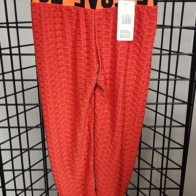 Yuna Fashion Red Capri Workout Leggings Pants L/XL Mid Rise